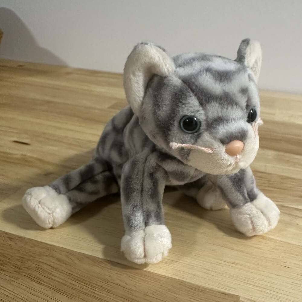 Ty Beanie Babies Silver Gray Cat Plush Stuffed Animal 1999 Vintage